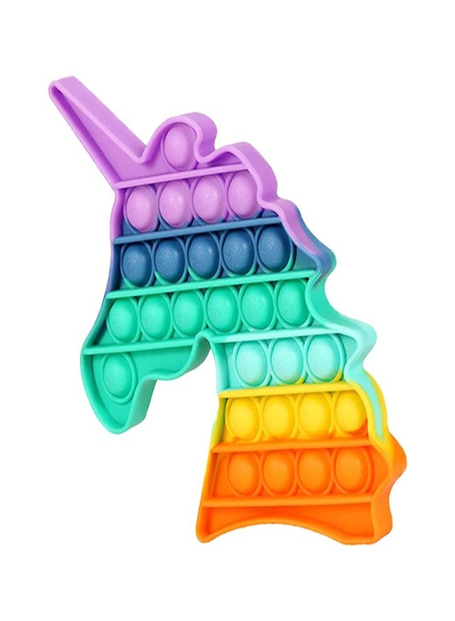 Homeish Push Pop Fidget Sensory Rainbow Colored Bubble Silicone Toy, Stress Relief, Novelty Gift Item, Fun Toys for Toddlers, Kids and Adults (Unicorn, 1 Pc) - Image 1